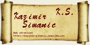 Kazimir Simanić vizit kartica